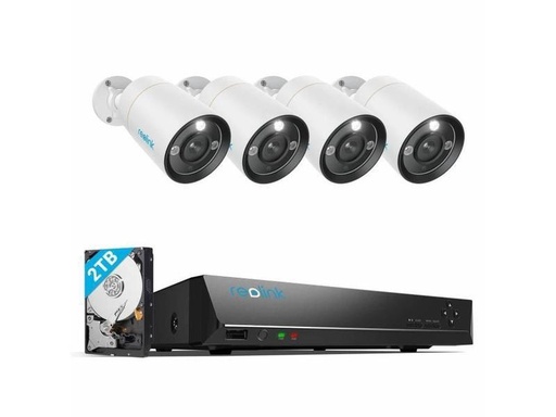 [1759398] Reolink Kits de surveillance NVS8-12MB4 Bullet, y compris disque dur de 2TB